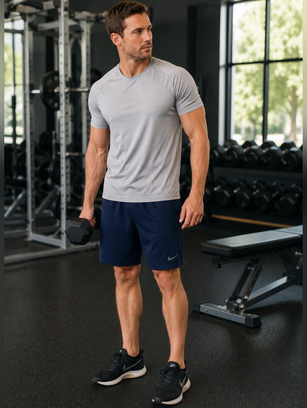 Nike Dri-FIT Mesh Athletic Shorts in Blue Workout Activewear Casual Men's L